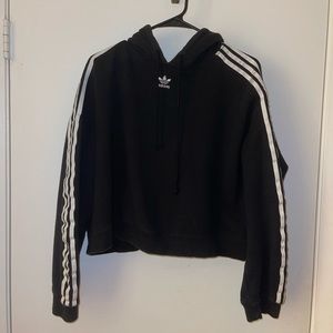 Black adidas crop hoodie